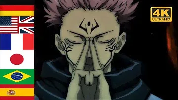 Sukuna's Domain Expansion in 6 Languages | Jujutsu Kaisen [4K VIDEO]