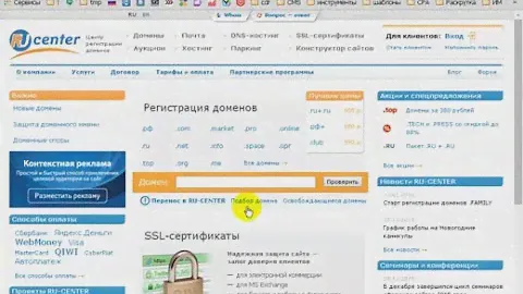 Регистрация домена в зоне ru для тематического сайта