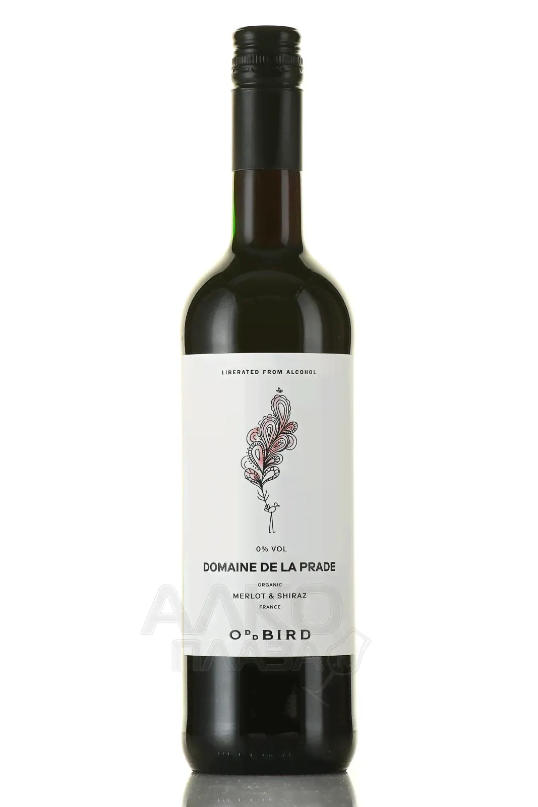 Domaine de la Prade Merlot-Shiraz - вино безалкогольное Домен де ля Прад Мерло-Шираз красное полусладкое 0.75 л